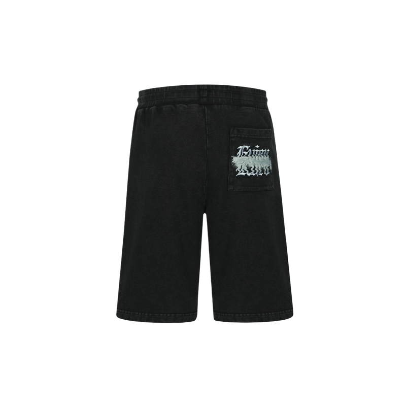 Lookbook EVISU KURO SS24 Celana Pendek Santai Logo Seagull Bordir Hitam. 2ESGNM4ST5182XXCT