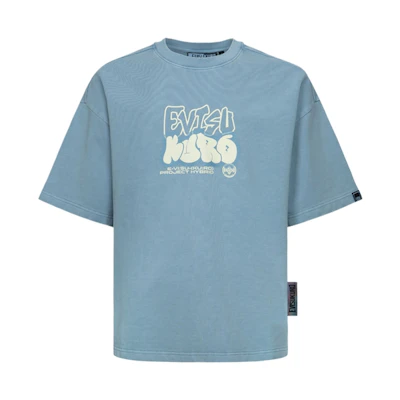 EVISU KURO SS24 Seagull Logo Oversized Short Sleeve Sweatshirt - 2ESGNM4SW5214OSCT