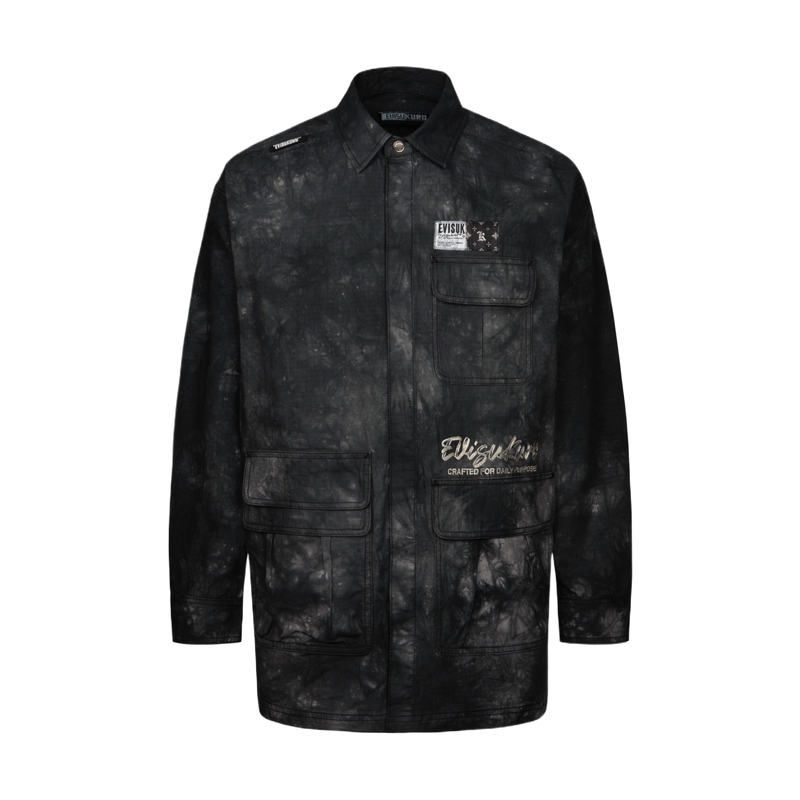 EVISU KURO SS24 Tie-Dye Oversized Shirt Jacket  Black 2ESGNM4SJ5097RXCT 圖 2