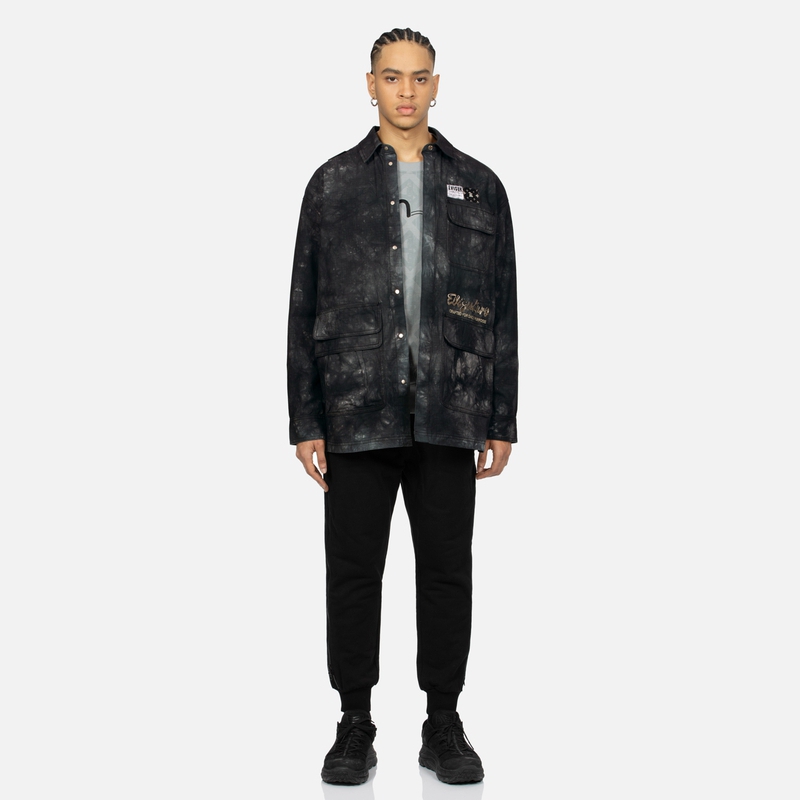 EVISU KURO SS24 Tie-Dye Oversized Shirt Jacket  Black 2ESGNM4SJ5097RXCT 圖 6