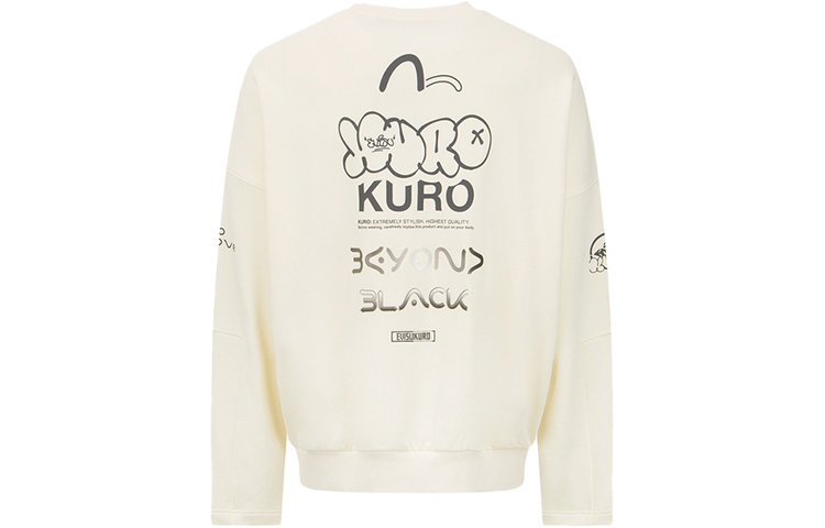 EVISU KURO White Crewneck Sweatshirt with Multi Logos & Graphic Prints 2EAGNM2SW464LFCT 圖 3