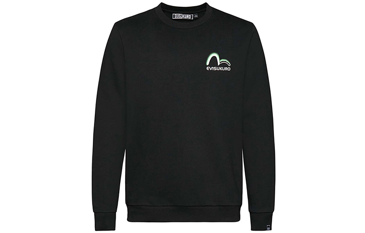 EVISU Linear Crest Print Crewneck Sweatshirt Black 1EAGNM9SW362XX