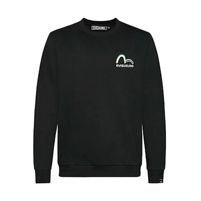 EVISU Linear Crest Print Crewneck Sweatshirt Black 1EAGNM9SW362XX