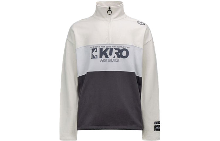 EVISU Logo Colorblock Half-Zip Sweatshirt Grey () 2EAGNM1SW478OSCT