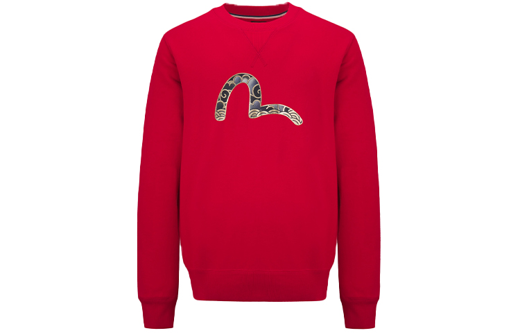EVISU Logo Crewneck Long Sleeve Sweatshirt Red () 2EAHTM1SW315XXCT