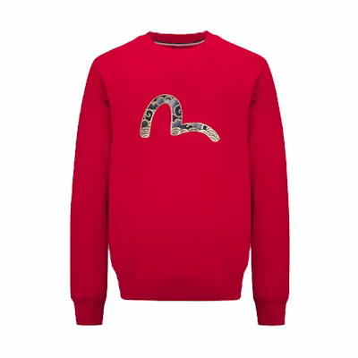 EVISU Logo Crewneck Long Sleeve Sweatshirt Red () 2EAHTM1SW315XXCT