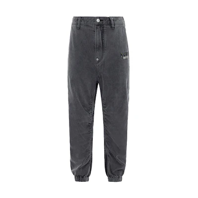 EVISU Logo Embroidered 3D Denim Jeans for Men - Dark Charcoal. 2EAGNM2JO2003DDN