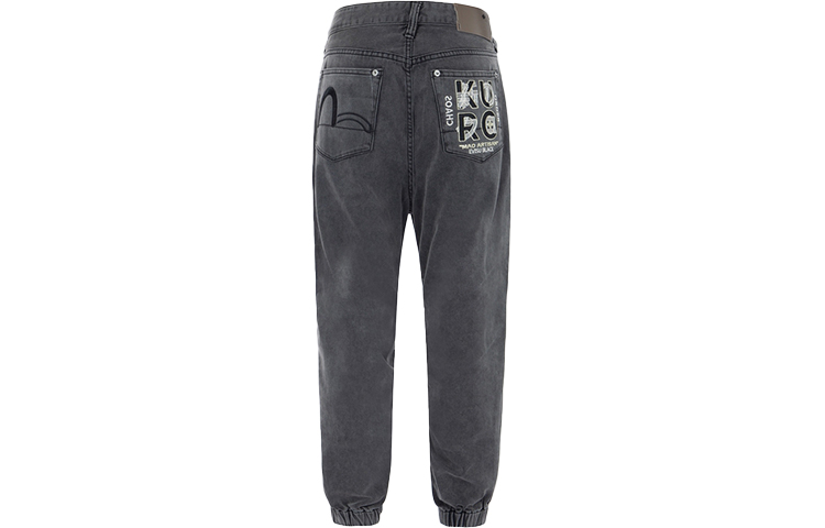 EVISU Logo Embroidered 3D Denim Jeans for Men - Dark Charcoal. 2EAGNM2JO2003DDN 圖 3