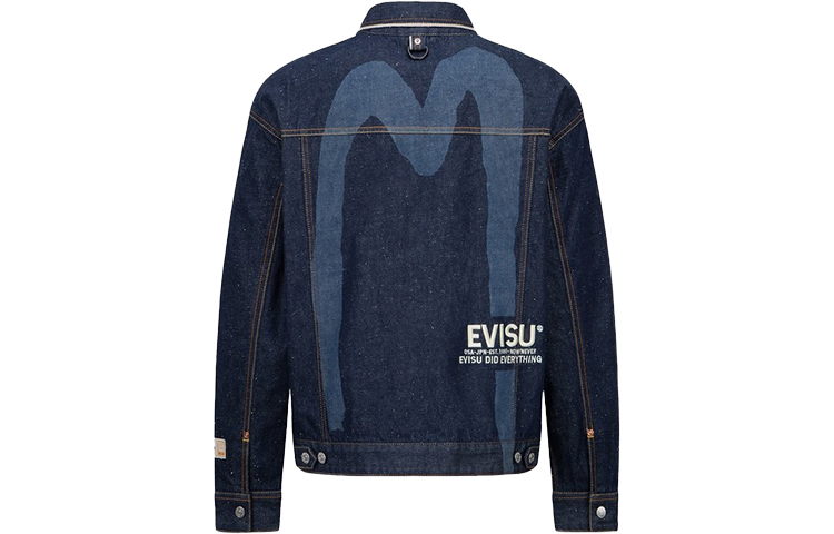 Lookbook EVISU 刷漆標誌刺繡M碼牛仔外套 藍色丹寧外套 2EAHTM1DJ740LFCT