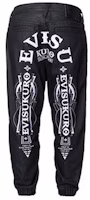 EVISU Logo Embroidered Jogger Pants Black Casual Pants 1EAGNM9JO177FF EVISU Logo Embroidered Jogger Pants Black Casual Pants 1EAGNM9JO177FF