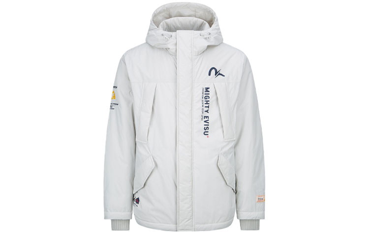 EVISU Logo Embroidered Padded Jacket Light Grey - Stylish & Comfortable 2EAHTM1CT791XXNQ