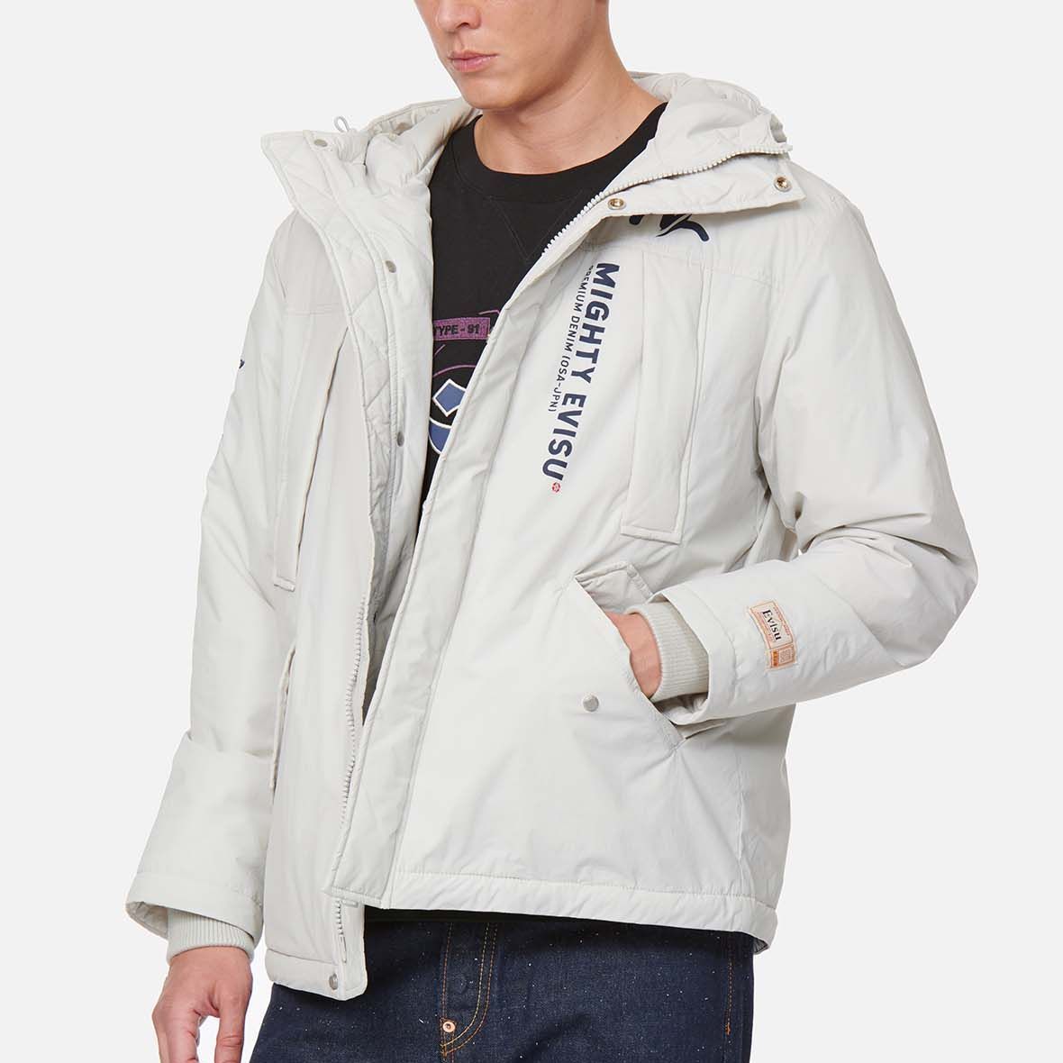 EVISU Logo Embroidered Padded Jacket Light Grey - Stylish & Comfortable 2EAHTM1CT791XXNQ 圖 5
