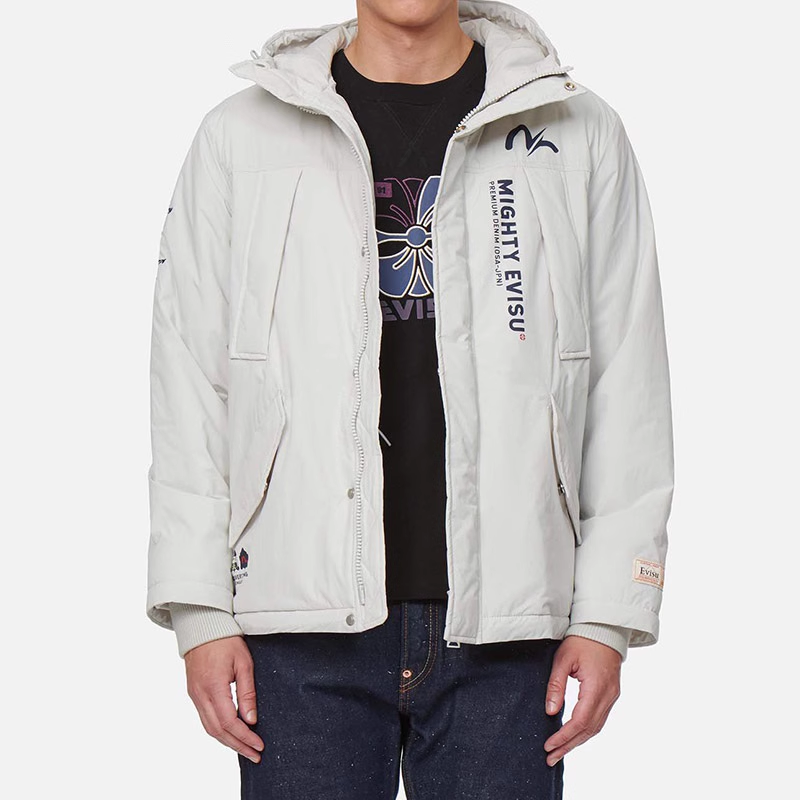 EVISU Logo Embroidered Padded Jacket Light Grey - Stylish & Comfortable 2EAHTM1CT791XXNQ 圖 7