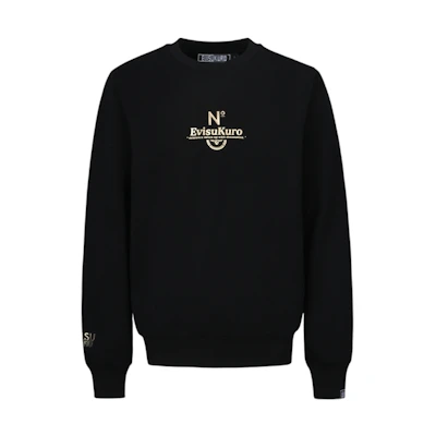 EVISU Logo Gold Print Crewneck Pullover Sweatshirt - 2EAGNM1SW432LFFL