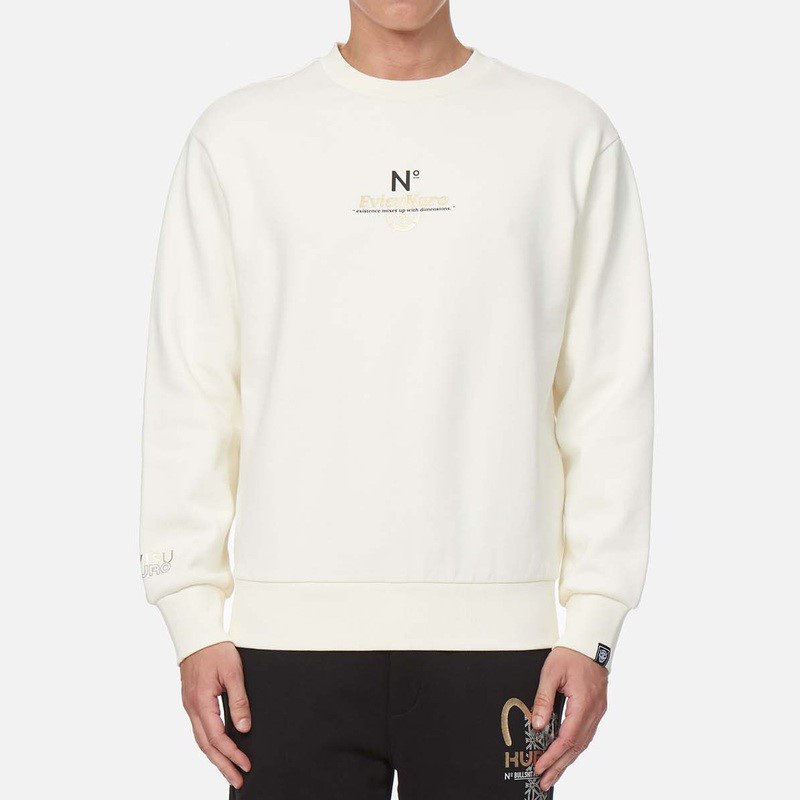 Shop Sudadera de Cuello Redondo EVISU con Logo Dorado Estampado. 2EAGNM1SW432LFFL