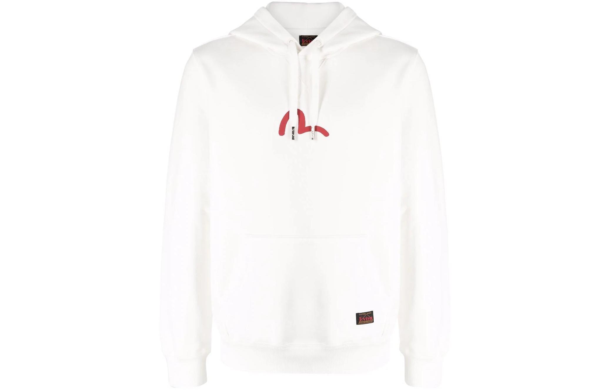 EVISU Logo Graphic Cotton Hoodie White 2EABSM1SW320XX