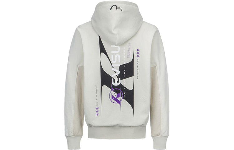 Lookbook EVISU logo字母印花拼色连帽卫衣 男女款 2EAGNM1SW458LFCT