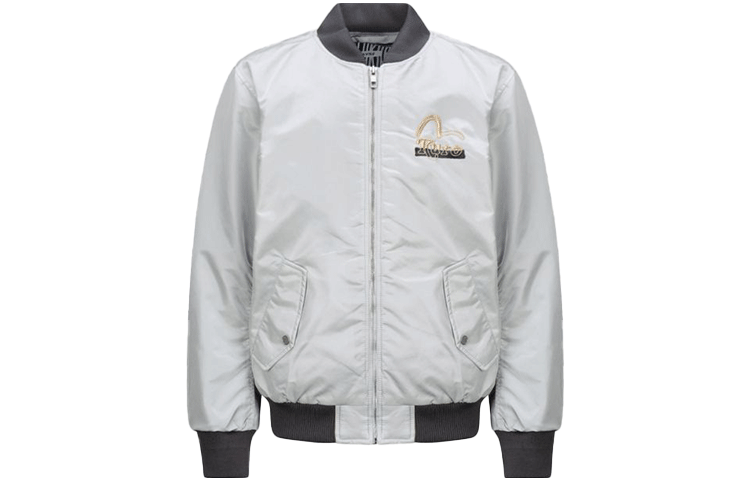 EVISU Logo Long Sleeve Bomber Jacket Ice Gray () 2EAGNM1JK759XXNY