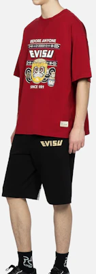EVISU Logo Print Casual Comfortable Fit Sports Shorts. 2ESHTM3ST374XXCT Details for EVISU Logo Print Casual Comfortable Fit Sports Shorts. 2ESHTM3ST374XXCT