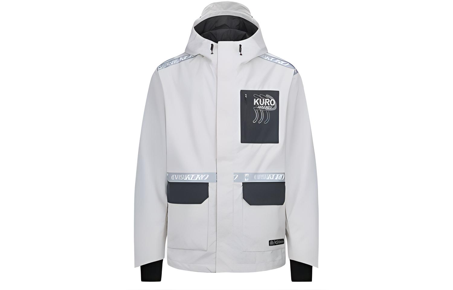 EVISU Logo Print Banner Seal Hoodie Jacket White 2EAGNM1JK766SLPL