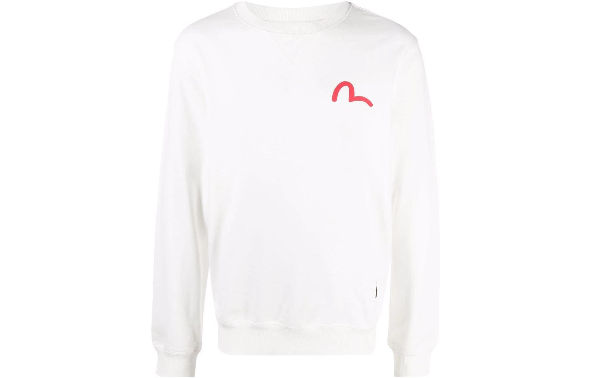 EVISU Logo Print Crewneck Long-Sleeve Sweatshirt White () 2ESBSM1SW311XXOWHT