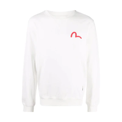 EVISU Logo Print Crewneck Long-Sleeve Sweatshirt White () 2ESBSM1SW311XXOWHT