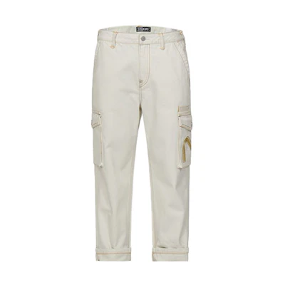 EVISU Logo Print Pocket Denim Jeans Bone White Men 2EAGNM1JE177STCT