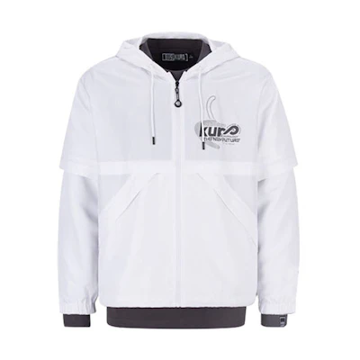 EVISU Logo Print Two-Piece Hoodie Jacket Men’s White/Dark Gray 2ESGNM1JK760LS