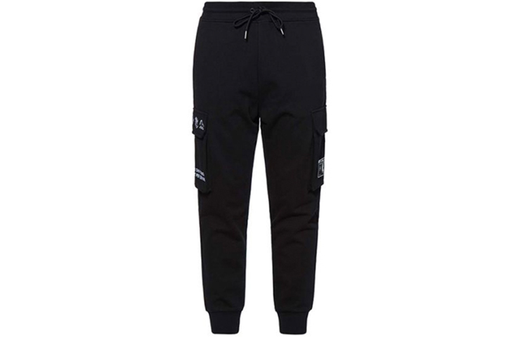 EVISU Logo Printed Cargo Jogger Pants with Embroidery -  Black Casual Pants 2EAGNM0SP364XX 圖 3