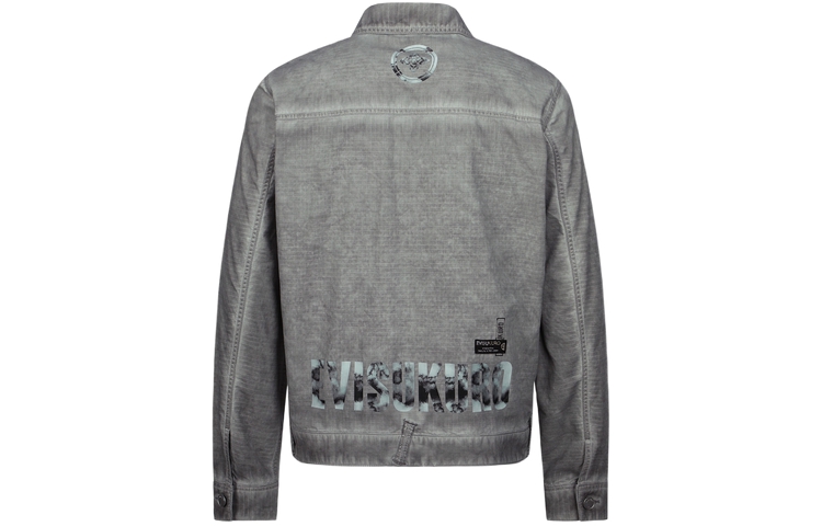 EVISU Logo Printed Washed Single-Breasted Jacket -  Light Grey 2ESGNM3JK746XXCT 圖 2