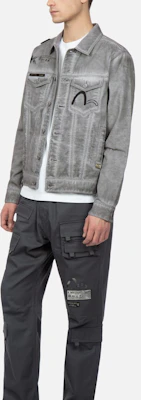 EVISU ロゴ プリント ウォッシュド シングルブレスト ジャケット - ライトグレー 2ESGNM3JK746XXCT Details for EVISU ロゴ プリント ウォッシュド シングルブレスト ジャケット - ライトグレー 2ESGNM3JK746XXCT