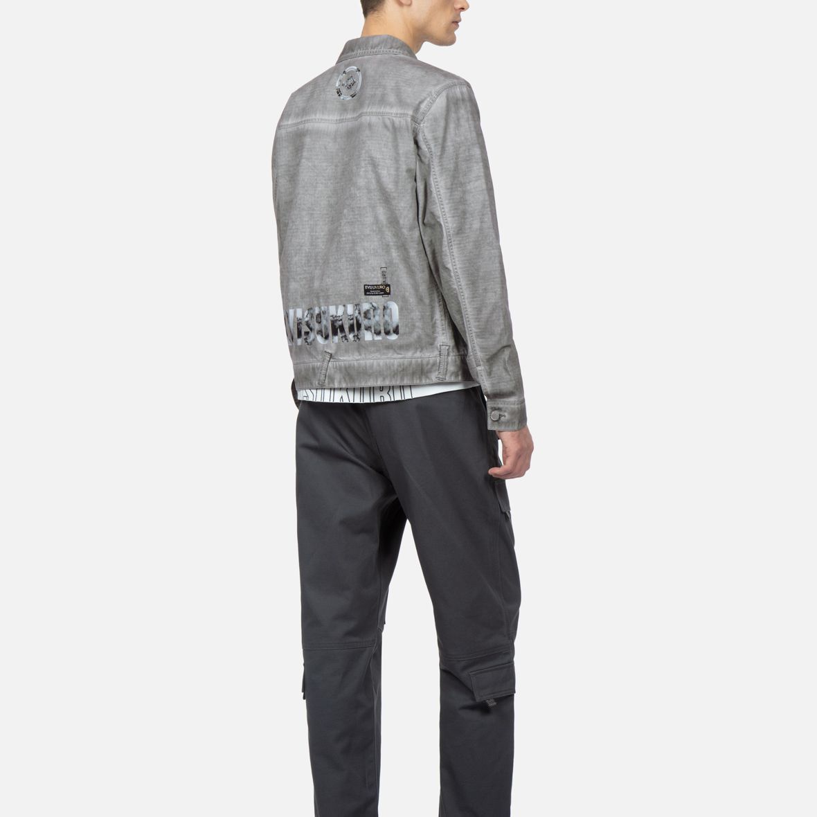 EVISU Logo Printed Washed Single-Breasted Jacket -  Light Grey 2ESGNM3JK746XXCT 圖 7