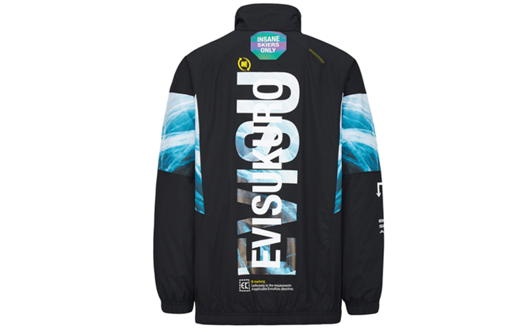 EVISU Logo Printed Windbreaker Jacket Black Fashion 2EAGNM0JK762LF 圖 3