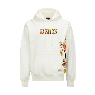EVISU Lucky God Daruma Graphic Hoodie Unisex White 2ESHTM2SW344LFCT
