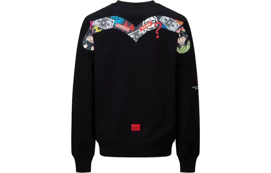 Lookbook EVISU 福神標誌印花黑色圓領衛衣 男女款 2ESMOM2SW450XXCT