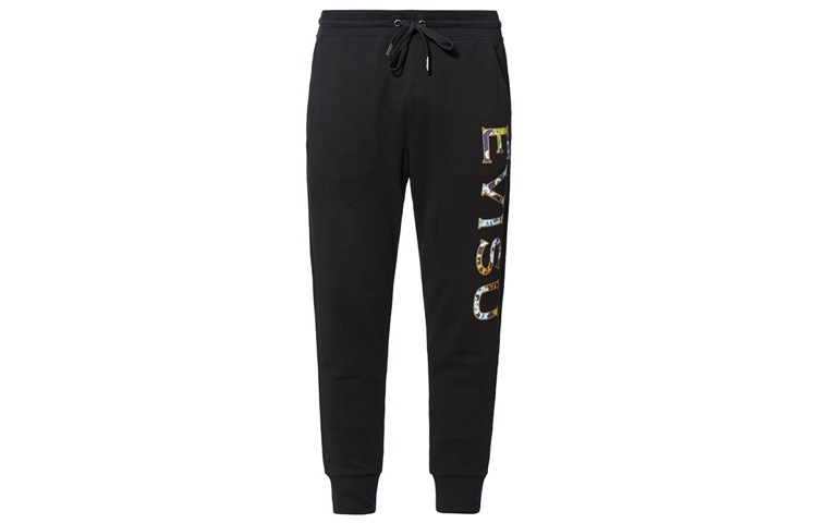 EVISU Men’s Black Jogger Pants with Koi, Sakura, and Letter Pattern. 1EAHTM9SP412XX 圖 2