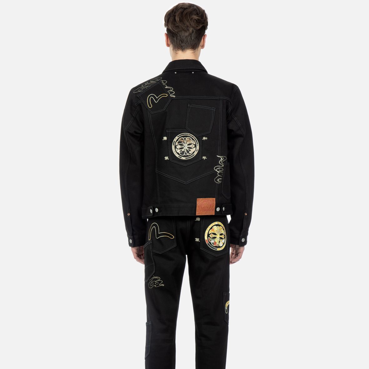 Details for EVISU Jaket Lelaki Hitam Logo Seagull Street Style Hip-Hop Single-Breasted 2ESHTM3DJ116XXCS