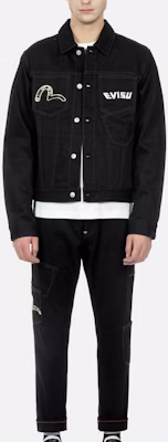 EVISU Jaket Lelaki Hitam Logo Seagull Street Style Hip-Hop Single-Breasted 2ESHTM3DJ116XXCS Sizing EVISU Jaket Lelaki Hitam Logo Seagull Street Style Hip-Hop Single-Breasted 2ESHTM3DJ116XXCS