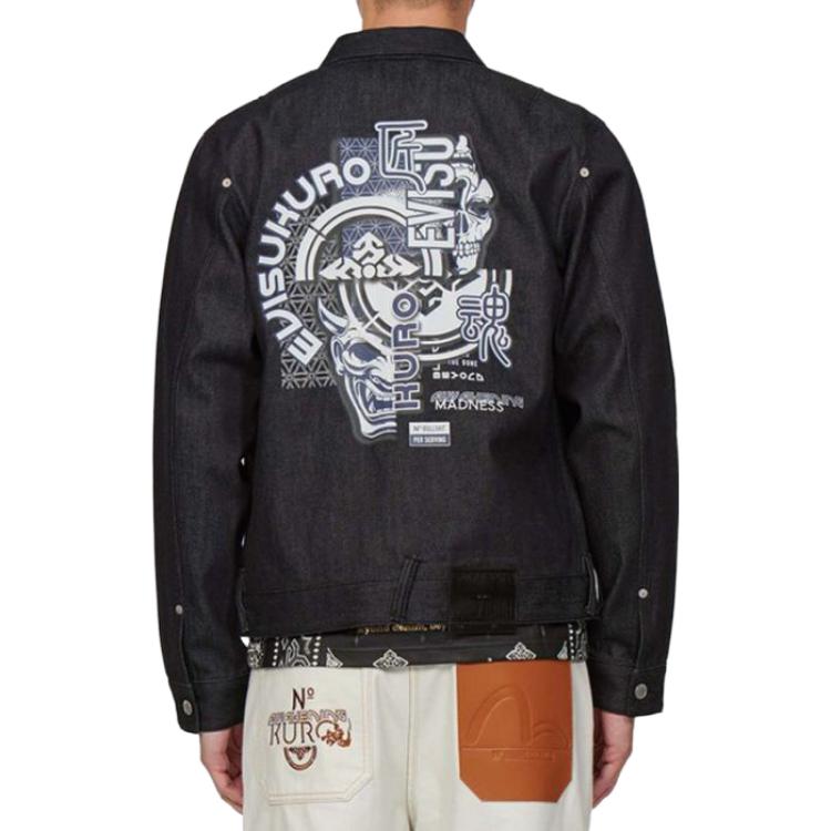 EVISU Men’s Hannya Flower Denim Jacket Long Sleeve in Blue. 2EAGNM1DJ275XXCT 圖 4