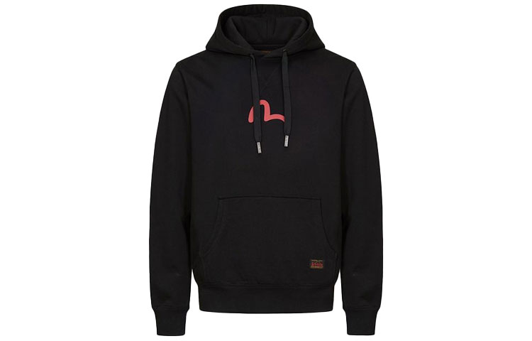 EVISU Men’s Hoodie with Seagull Logo Print Pullover Design 2EABSM1SW320XXCT