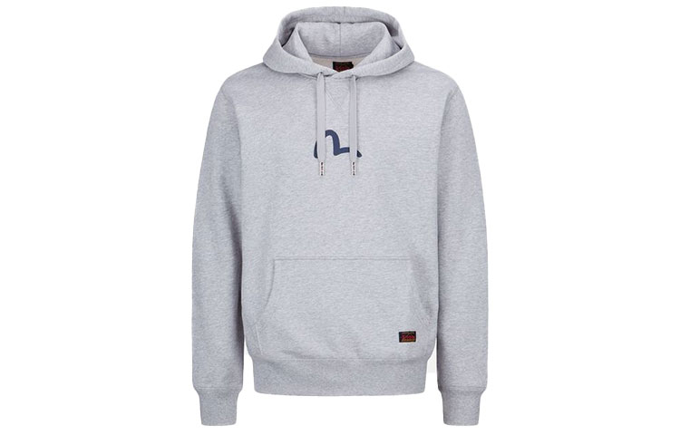 Shop EVISU男士海鷗標誌印花連帽上衣 2EABSM1SW320XXCT