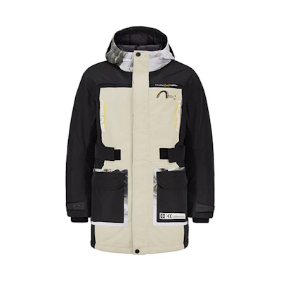 EVISU Men’s Printed Color-Block Workwear Jacket 2EAGNM0NC778XX