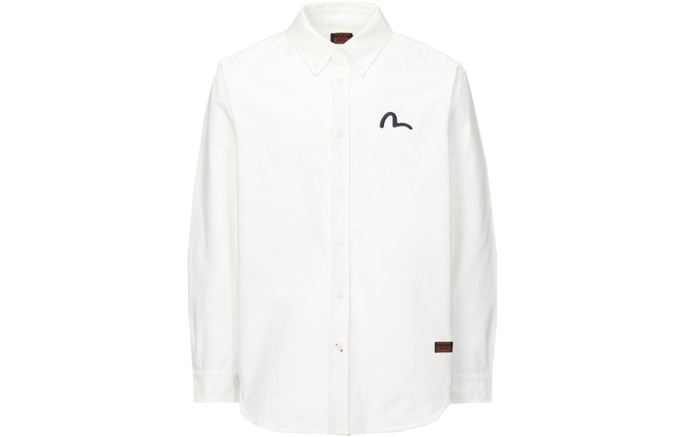 Lookbook EVISU 男士長袖襯衫 Poseidon 與富士山圖案 - 白色 2EAHTM1SL114RXCT