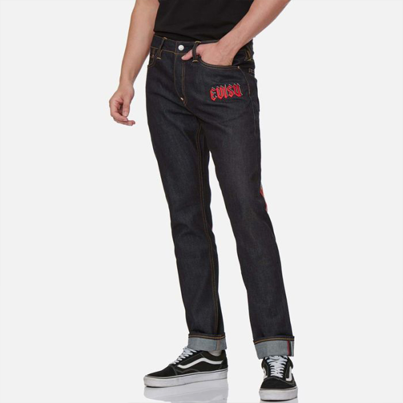 EVISU Money Print Daruma Logo Tapered Denim Jeans Men - Blue 2EAADM1JE92317CT 圖 4