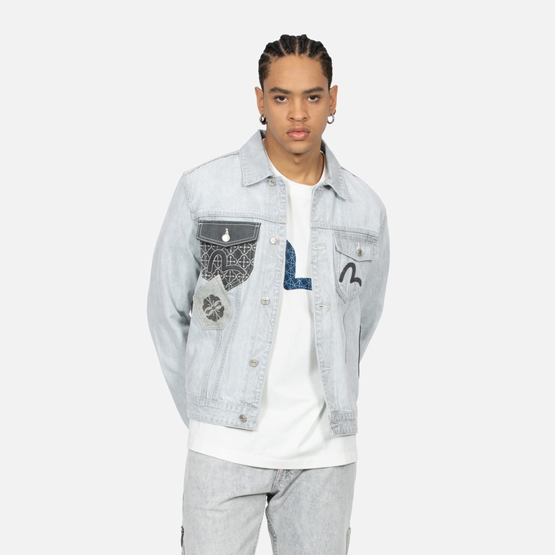 Shop Jaket Denim Pria EVISU Multi-Pocket Regular Fit. 2ESHTM4DJ7004XXDN