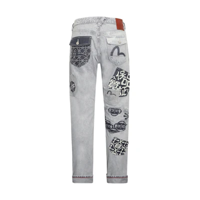 EVISU Multi-Pocket Slim Fit Jeans Men Denim Gray. 2ESHTM4JE702617DN