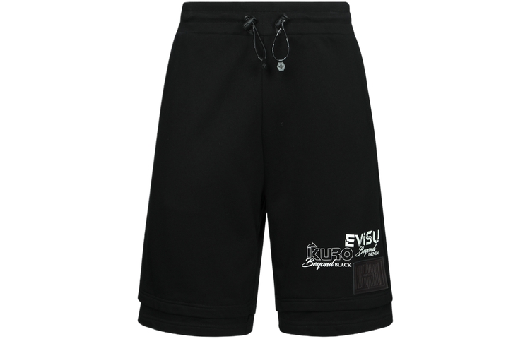 EVISU Multi Logo Regular Fit Casual Shorts  Black 2ESGNM4ST5074XXCT
