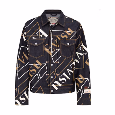 EVISU Multicolor All-Over Logo Print Denim Jacket for Men. 2EAHTM1DJ796LFCT