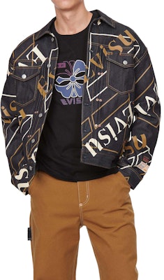 EVISU 男士多色滿版Logo印花牛仔夾克 2EAHTM1DJ796LFCT Shop EVISU 男士多色滿版Logo印花牛仔夾克 2EAHTM1DJ796LFCT