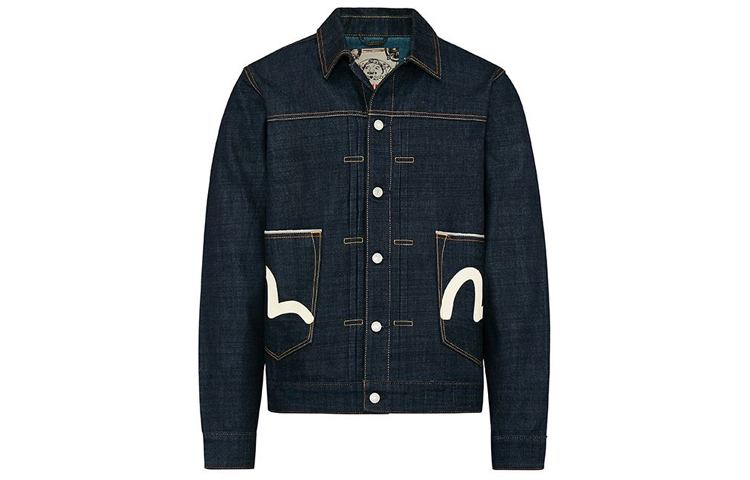 Evisu Navy Blue Brushstroke Large M Deconstructed Jacket 2EAHTMODJ233XX